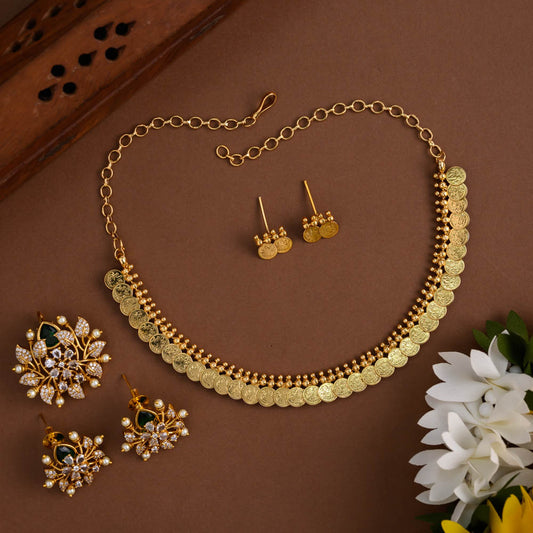Pendant Removable Lakshmi  coin Neckpiece set