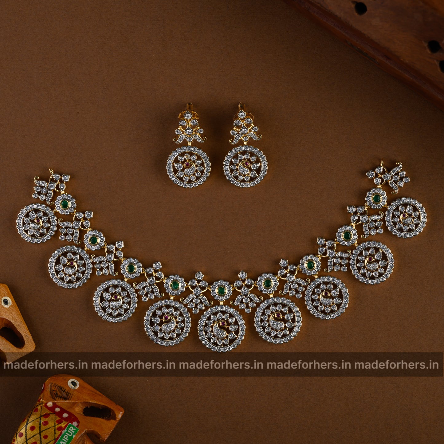 Peacock Bottu mala Neckpiece