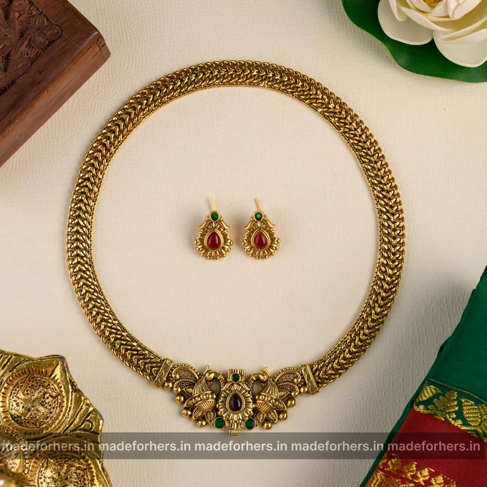 Thangam-Screw patterned Mid Length Neckpiece