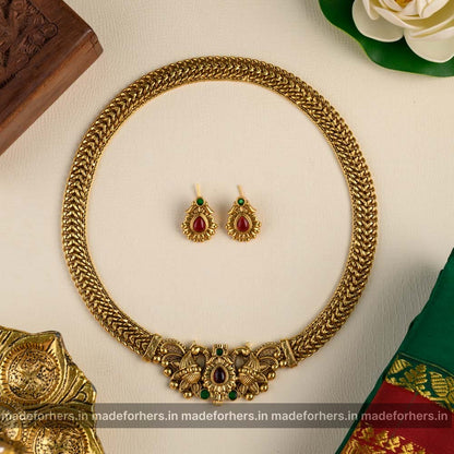 Thangam-Screw patterned Mid Length Neckpiece