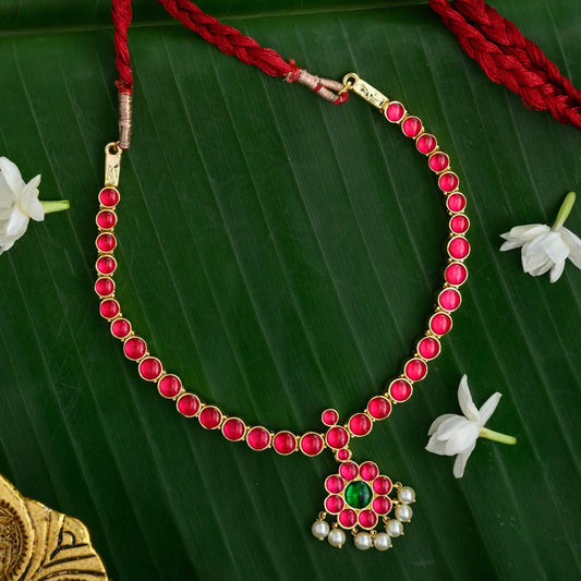 Anicham real kempu neckpiece  -Anush - Attigai