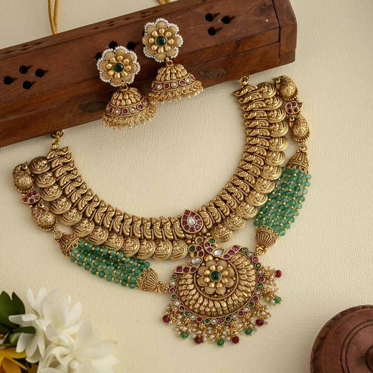 Prakriti bold neckpiece set- exclusive- mookuthi amman