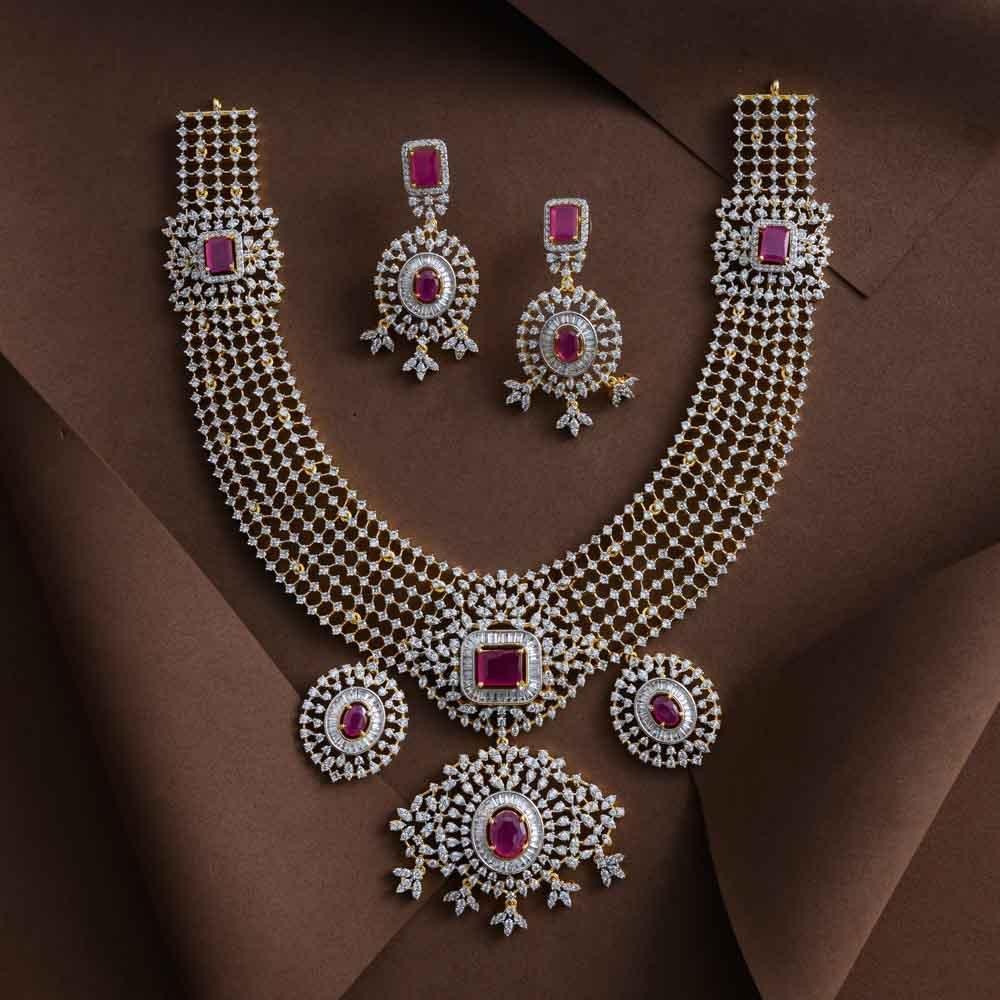 catherine midlength neckpiece set-cindrella diamond replica-vairam