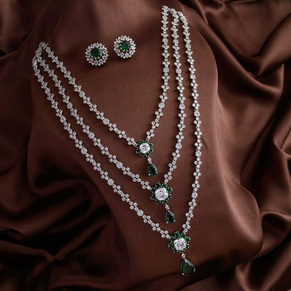 nita ambani haaram set- cindrella - Nita - silver - emmi - Emerald