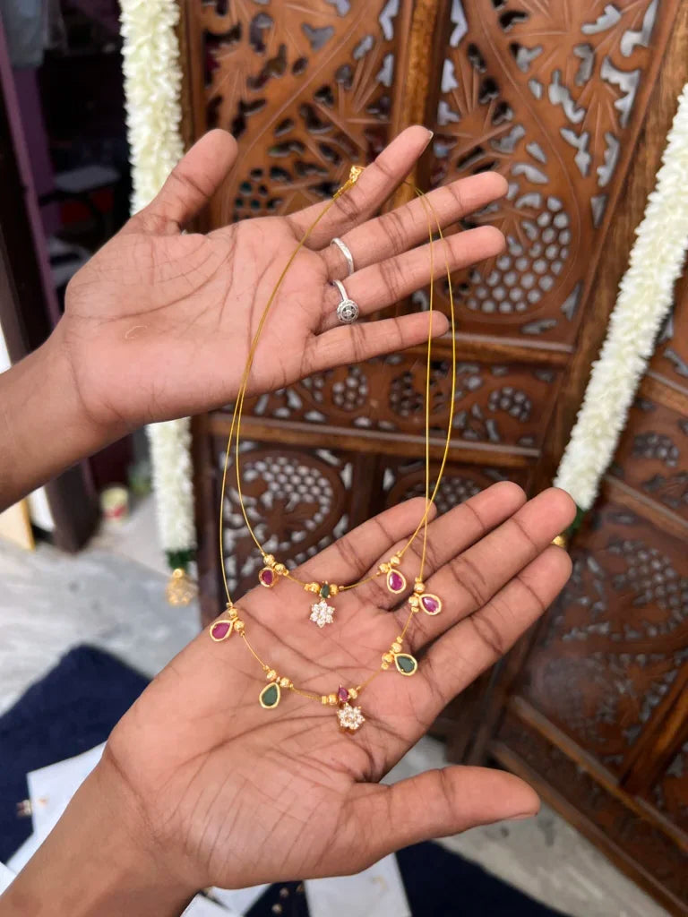 Dual layered  invisible neckpiece  [ drop and nakshatra ]