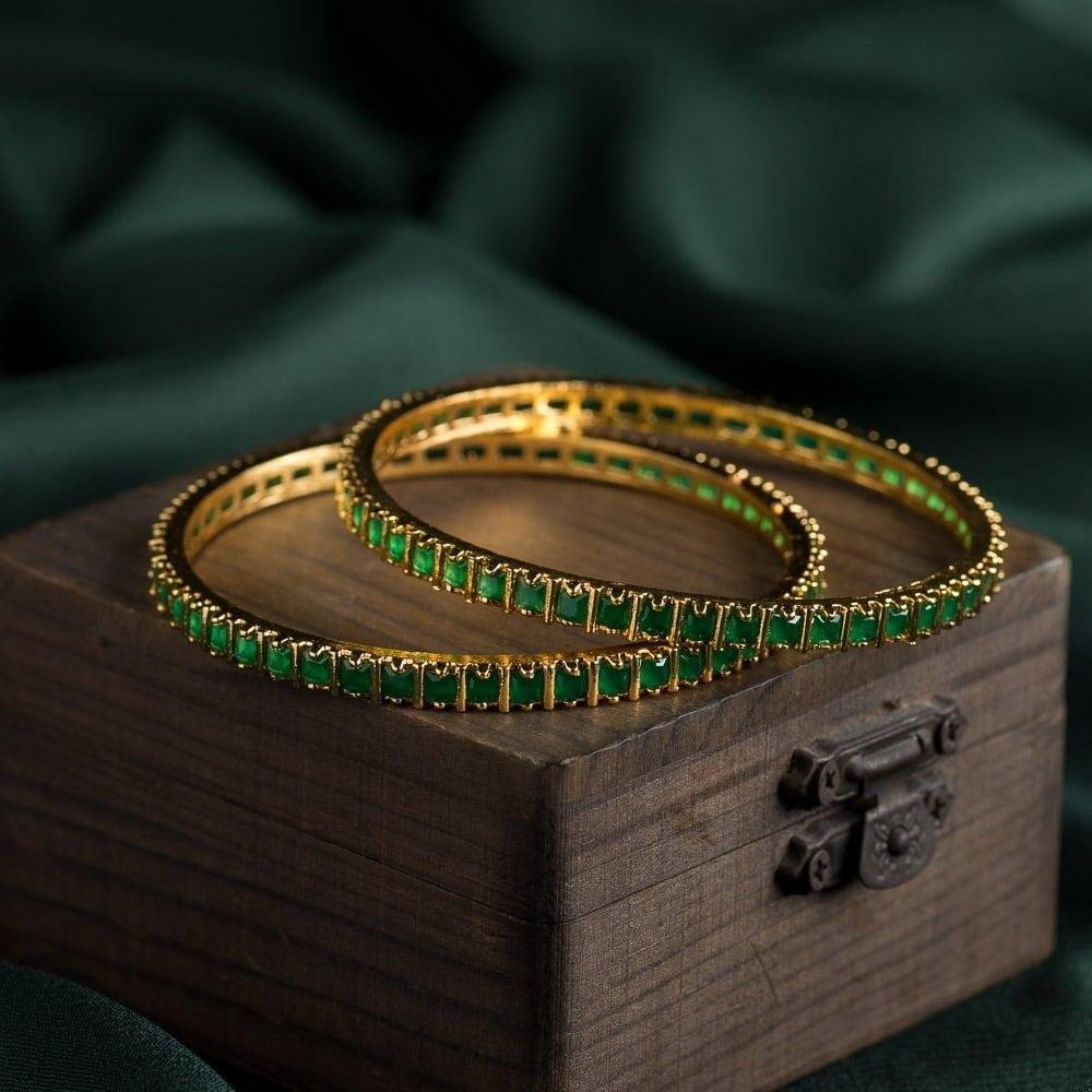 Green block bangles  - Pocket friendly - varalakshmi