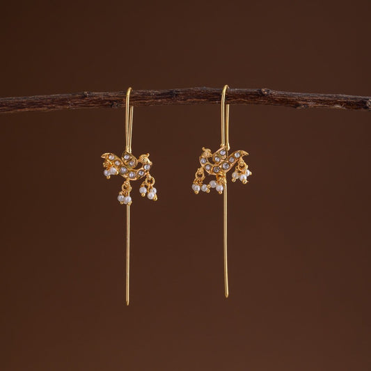 Needle pin statement earrings