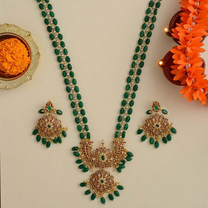 Miraya - trilayered majestic haaram - cele - kanakam