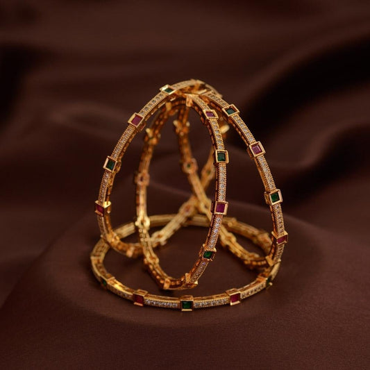 vintage block bangles- four