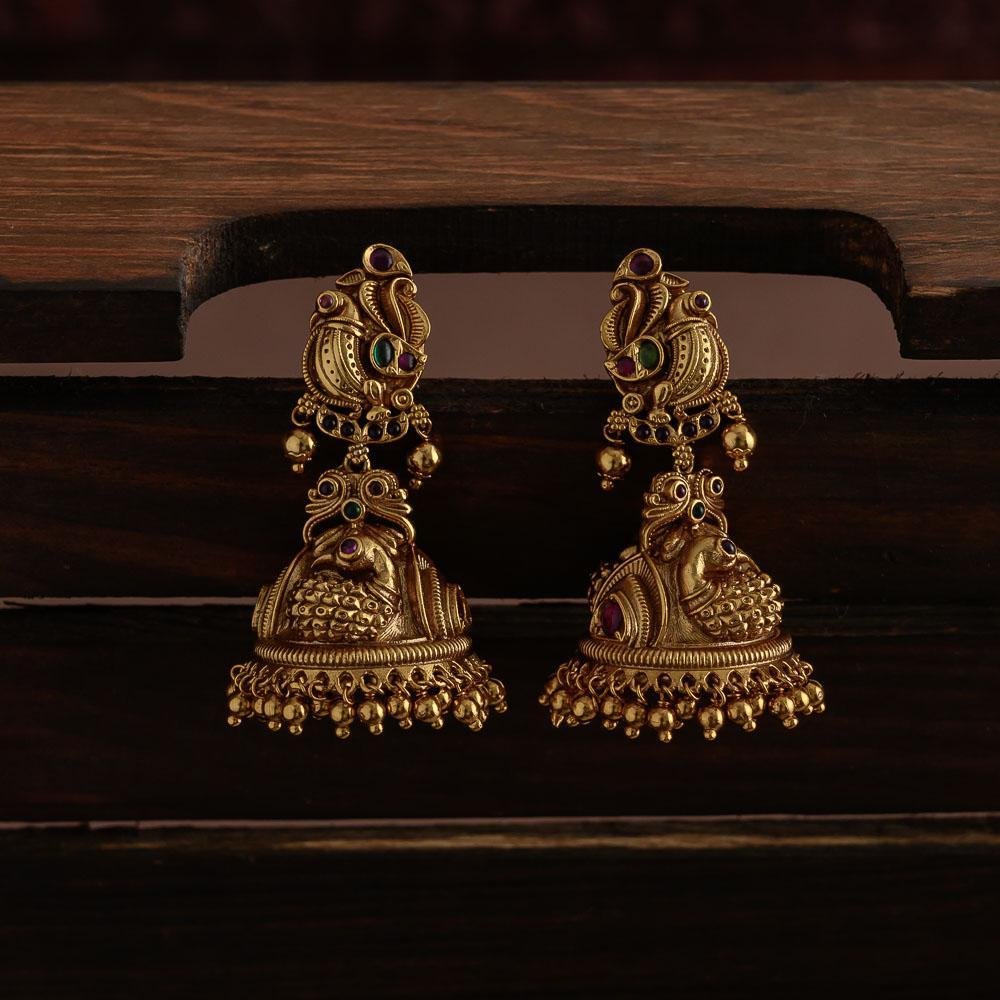 Peacock jhumkas - yazhi