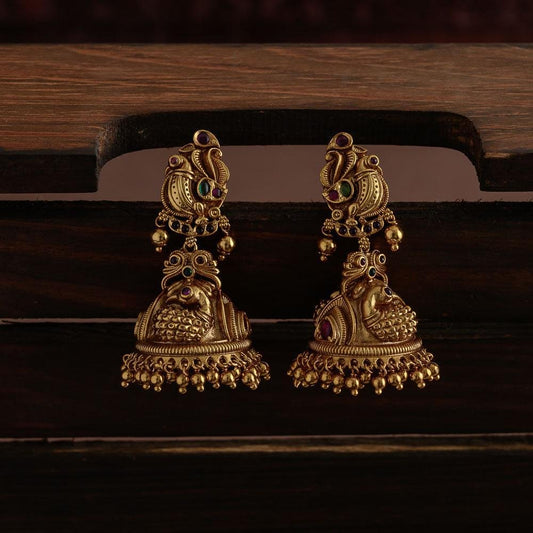 Peacock jhumkas - yazhi