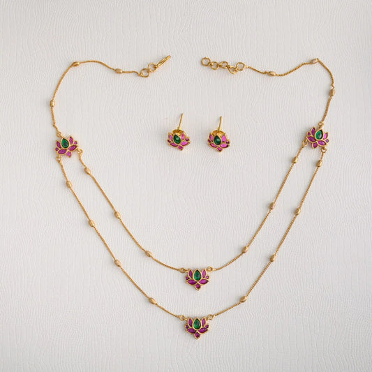 dual layered tamara chain - coral