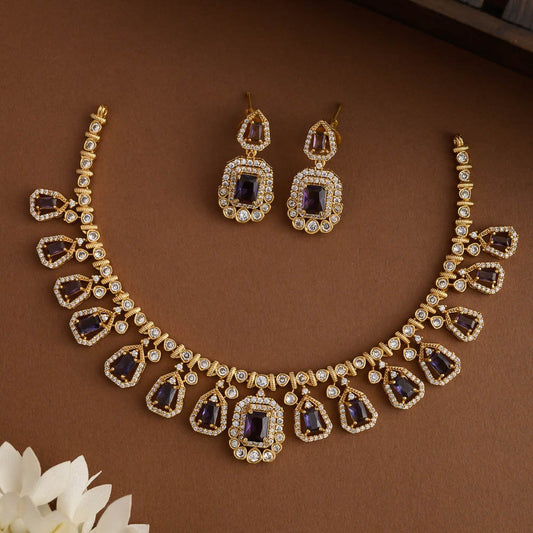 Viola American diamond neckpiece set-Sam