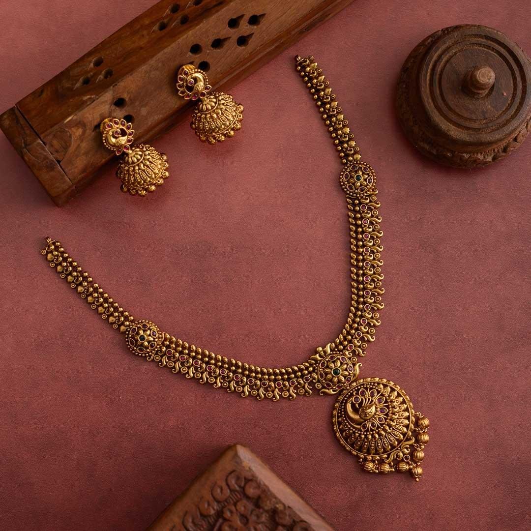 sastika antique midlength neckpiece- top 10 - Thangam