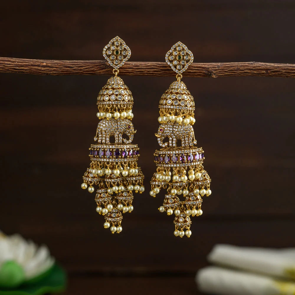 Elephant bridal jhumka
