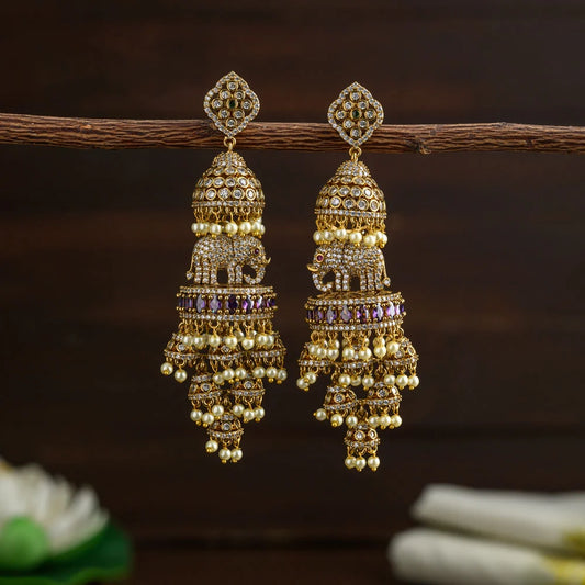 Elephant bridal jhumka