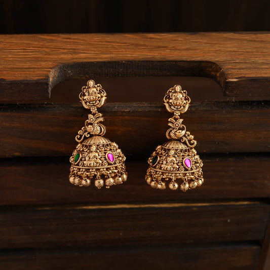 Temple designer jadau jhumkas - yazhi