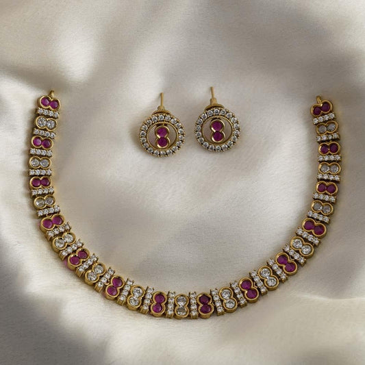 kiara neckpiece set- ruby