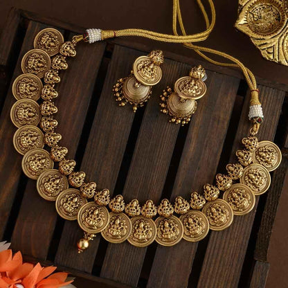 Pushti Lakshmi coin neckpiece- exclusive -Thangam