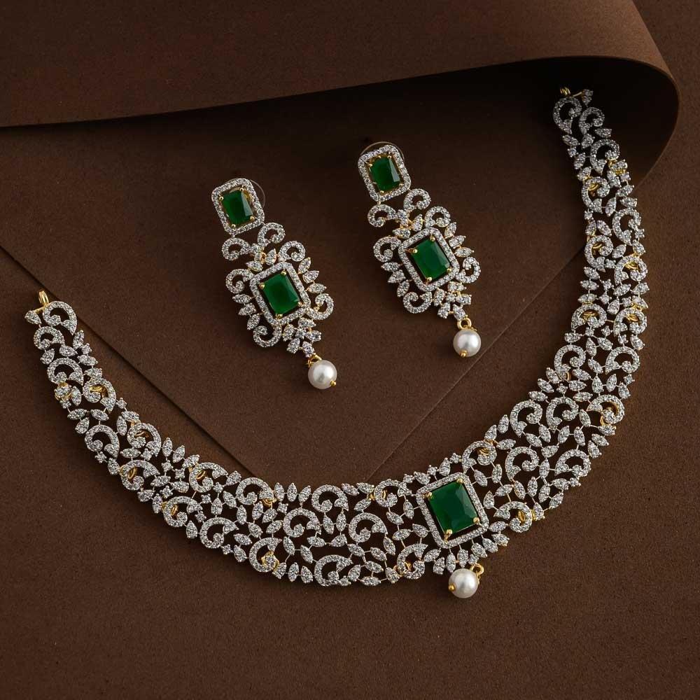 elizabeth version 3diamond replica neckpiece set- cindrella-vairam