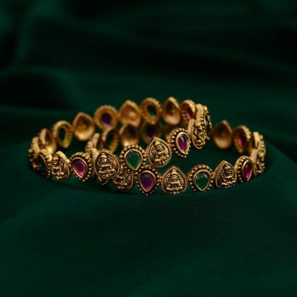 antique black lakshmi bangles - Engagement look