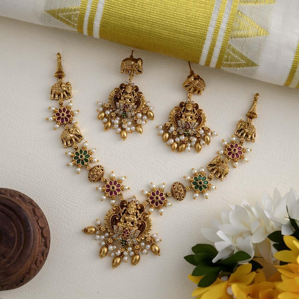 Yaazh – temple designer neckpiece set – Made For Hers – Online Jewelry ...