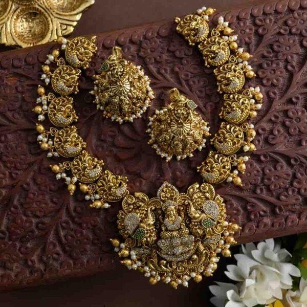 Rambai bold neckpiece set - KOVIL