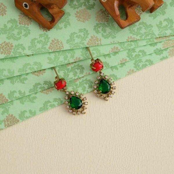 Angaraka-coral red party wear - Image 2