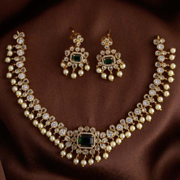 mullai version 2 neckpiece set -green
