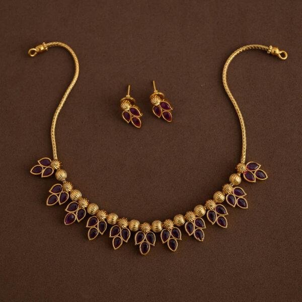leafy neckpiece set-ruby