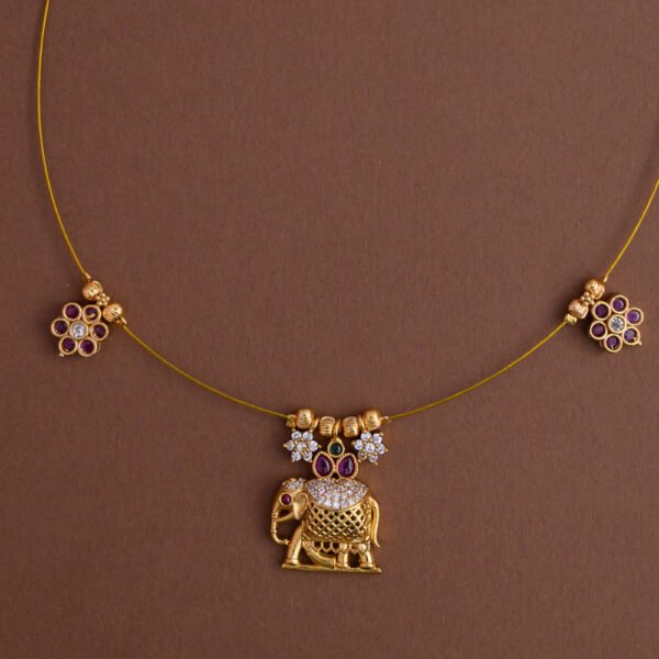 Invisible neckpiece - ( 1 elephant and 2 floral )- Gla - Image 2