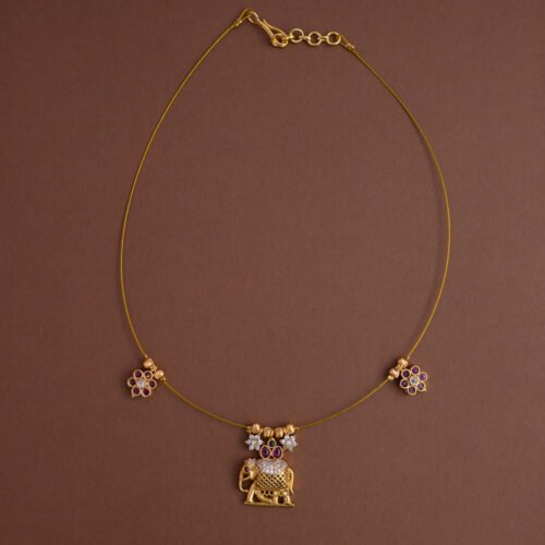Invisible neckpiece - ( 1 elephant and 2 floral )- Gla