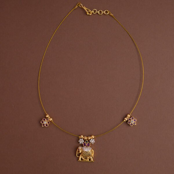 Invisible neckpiece - ( 1 elephant and 2 floral )- Gla