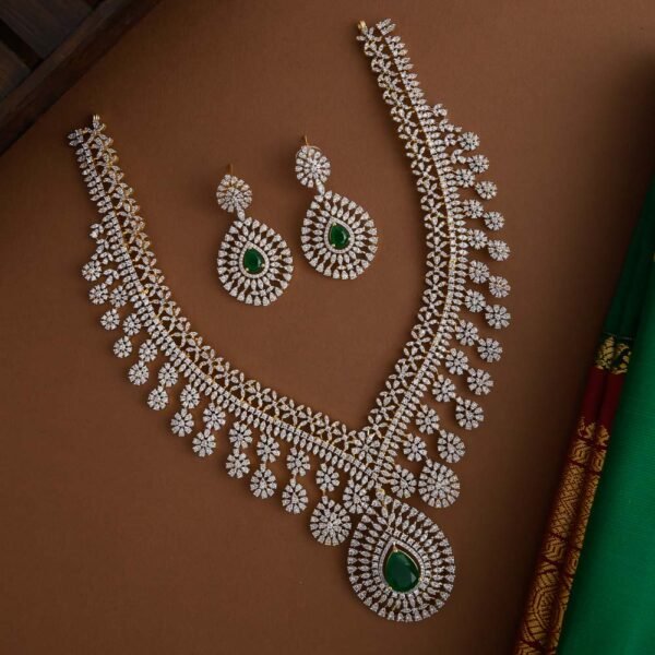 Cindrella real diamond replica neckpiece set