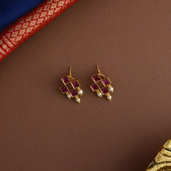 Spathi murugal real gold inspired neckpiece - ruby- sephoria - Image 2