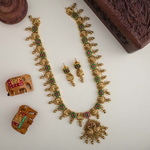 Lakshmi jadau long haaram