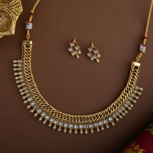 Spathi murugal real gold inspired neckpiece - white- sephoria