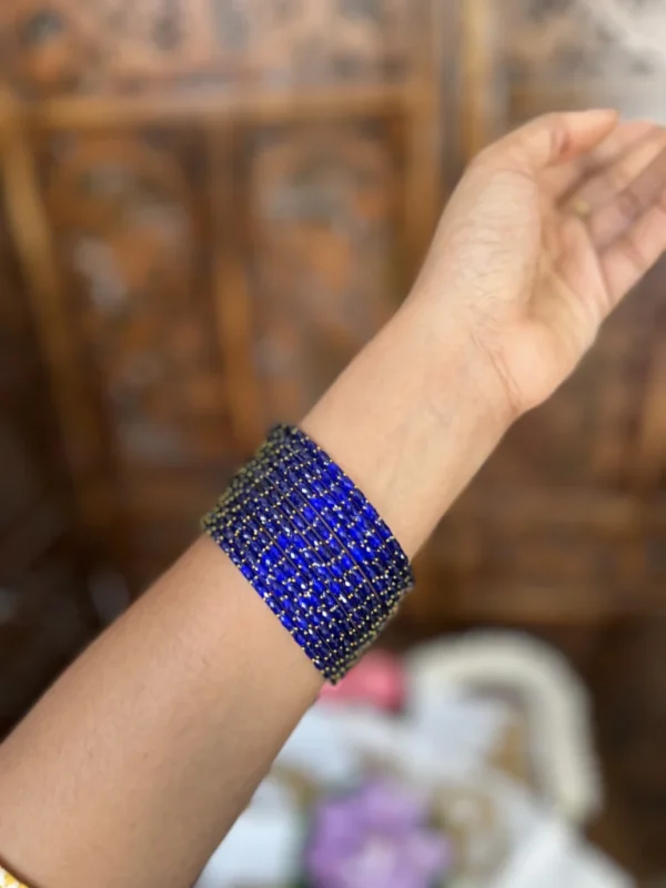 Rain drop bangle - [ blue ] - Aadhira- Diamond