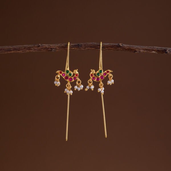 Needle pin statement earrings