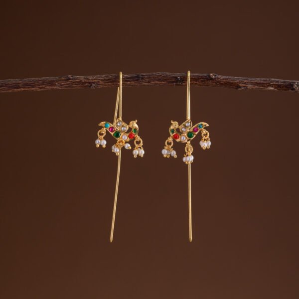 Needle pin statement earrings
