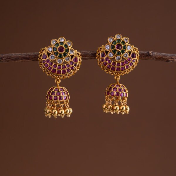 Kempu floral jhumkas
