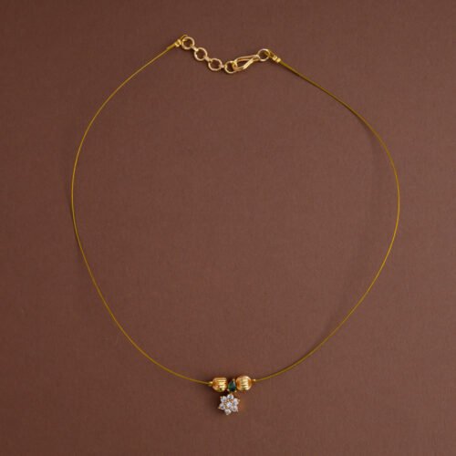 Invisible neckpiece [nakshatra with emerald green ] - Elegant on a budget- Gla
