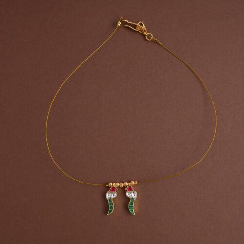 Jadau invisible neckpiece [ two parrot ]- Gla