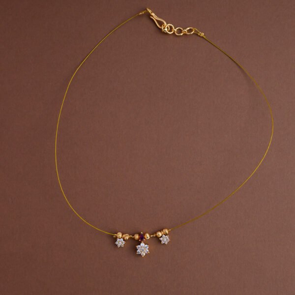 Invisib neckpiece  [ nakshatra with ruby ] - Elegant on a budget- Gla