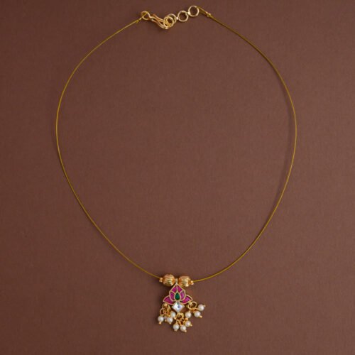 Jadau invisible neckpiece [ one Tamara with cluster pearl ]- Gla
