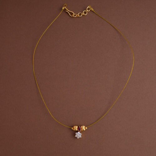 Invisible neckpiece [nakshatra with ruby] - Elegant on a budget- Gla