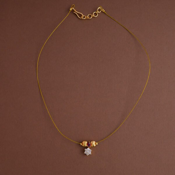 Invisible neckpiece [nakshatra with ruby] - Elegant on a budget- Gla