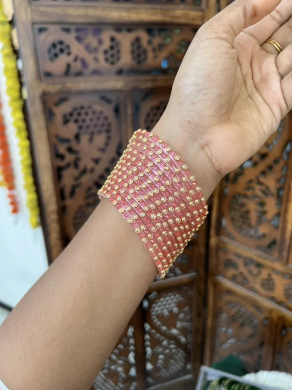 Rain drop bangle - [ Baby pink ] - Nila