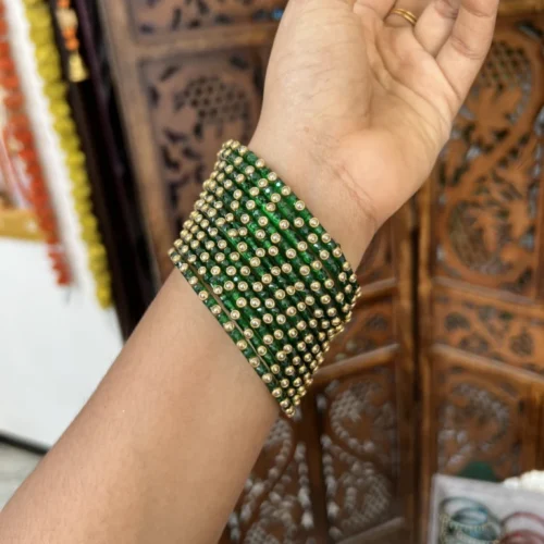 Rain drop bangle - [ green ] - Nila