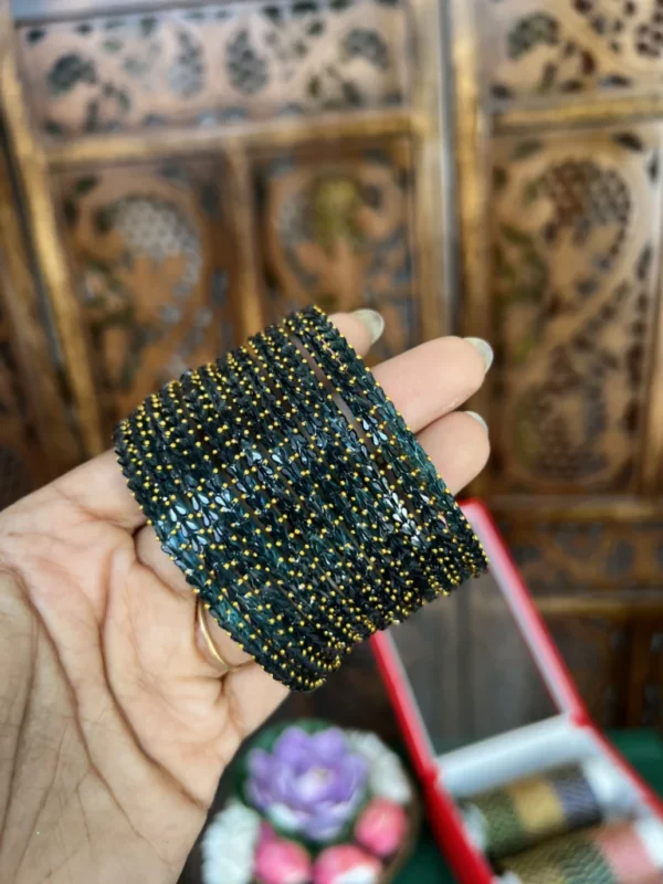 Rain drop bangle – [ peacock green ]